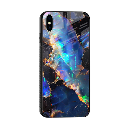 Mystic Marble sleek iphone xs max cover with tempered glass back and TPU edges