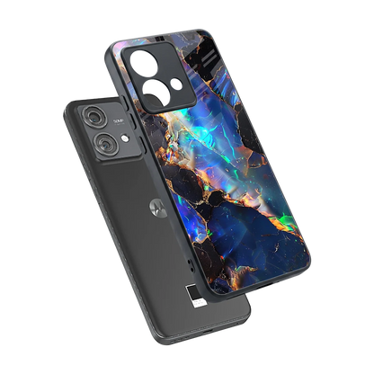 Mystic Marble sleek motorola edge 40 neo 5g cover with tempered glass back and TPU edges