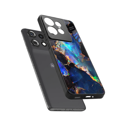 Mystic Marble sleek motorola edge 50 pro cover with tempered glass back and TPU edges
