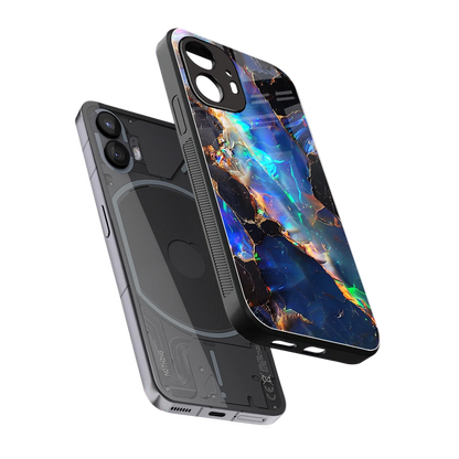 Mystic Marble sleek nothing phone 2 cover with tempered glass back and TPU edges