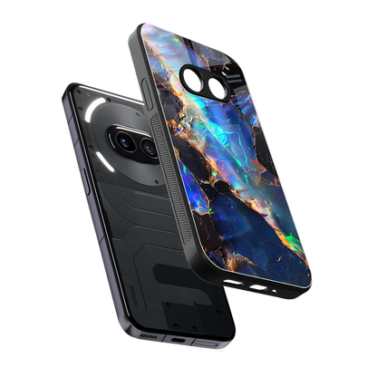 Mystic Marble sleek nothing phone 2a plus cover with tempered glass back and TPU edges