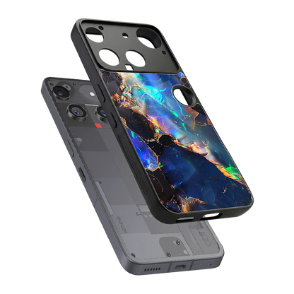 Mystic Marble sleek nothing phone 3 cover with tempered glass back and TPU edges