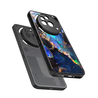 Mystic Marble sleek nothing phone 3a pro cover with tempered glass back and TPU edges