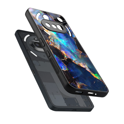 Mystic Marble sleek nothing phone 3a cover with tempered glass back and TPU edges