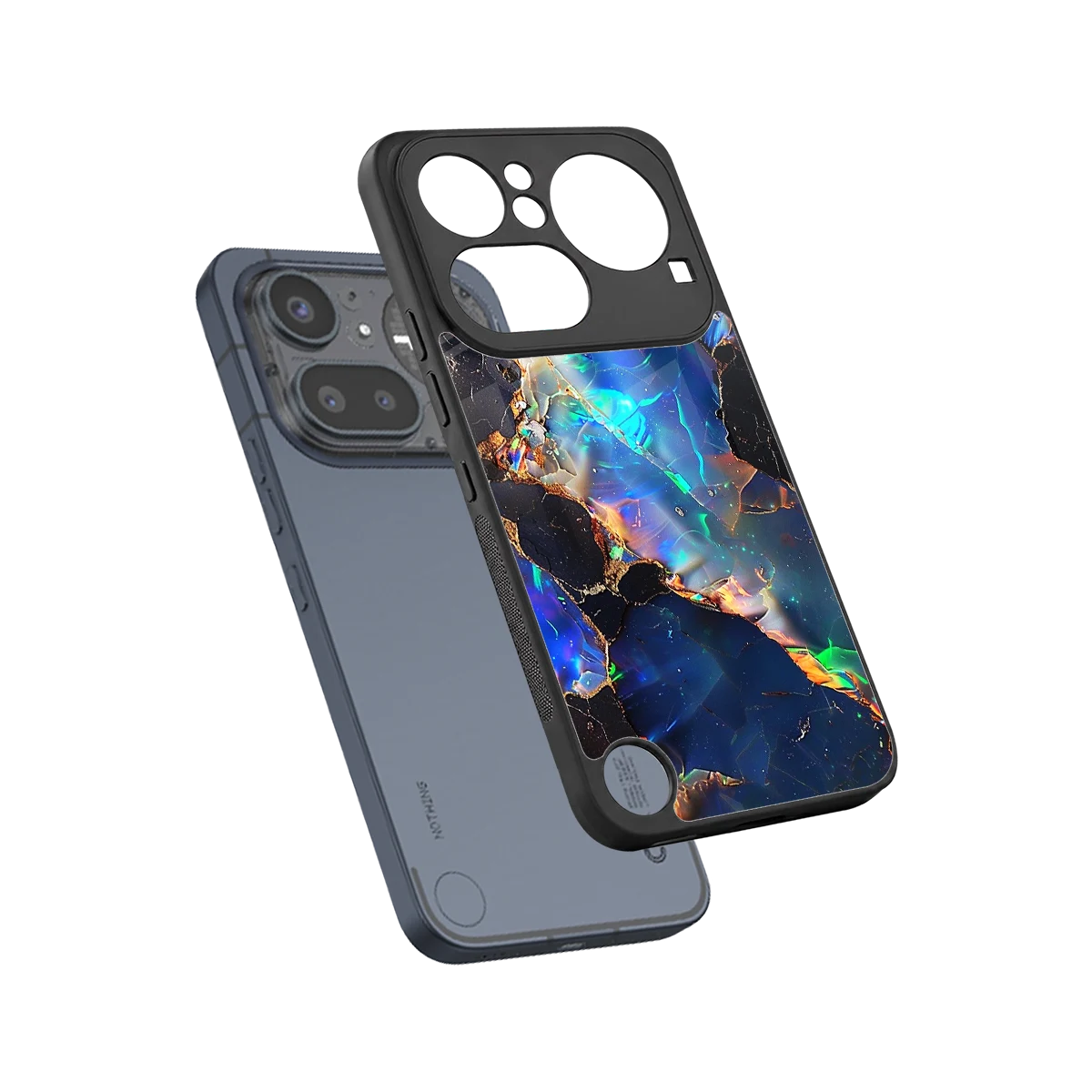 Mystic Marble sleek nothing phone 4a pro cover with tempered glass back and TPU edges