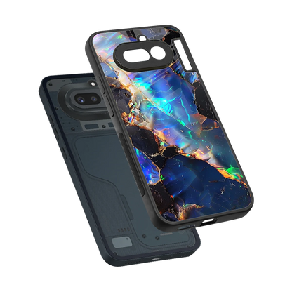 Mystic Marble sleek nothing phone 4a cover with tempered glass back and TPU edges
