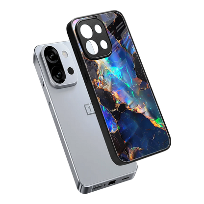 Mystic Marble sleek oneplus 13s cover with tempered glass back and TPU edges