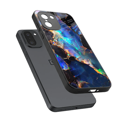 Mystic Marble sleek oneplus 15r cover with tempered glass back and TPU edges