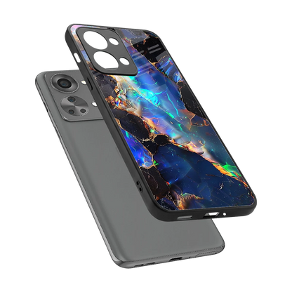 Mystic Marble sleek oneplus nord 2t cover with tempered glass back and TPU edges
