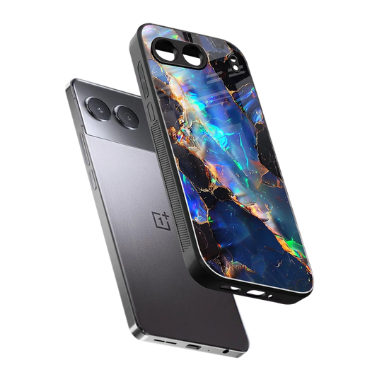Mystic Marble sleek oneplus nord 4 cover with tempered glass back and TPU edges