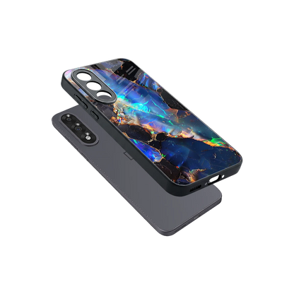 Mystic Marble sleek oneplus nord 5 cover with tempered glass back and TPU edges