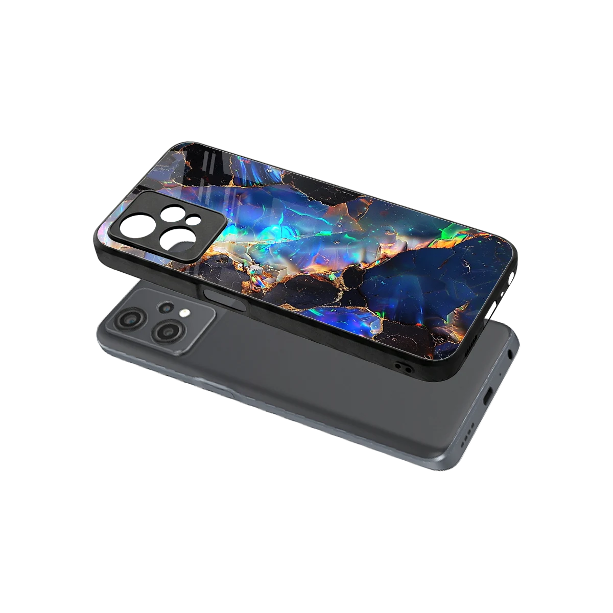 Mystic Marble sleek oneplus nord ce 2 lite cover with tempered glass back and TPU edges