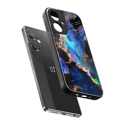 Mystic Marble sleek oneplus nord ce 3 cover with tempered glass back and TPU edges
