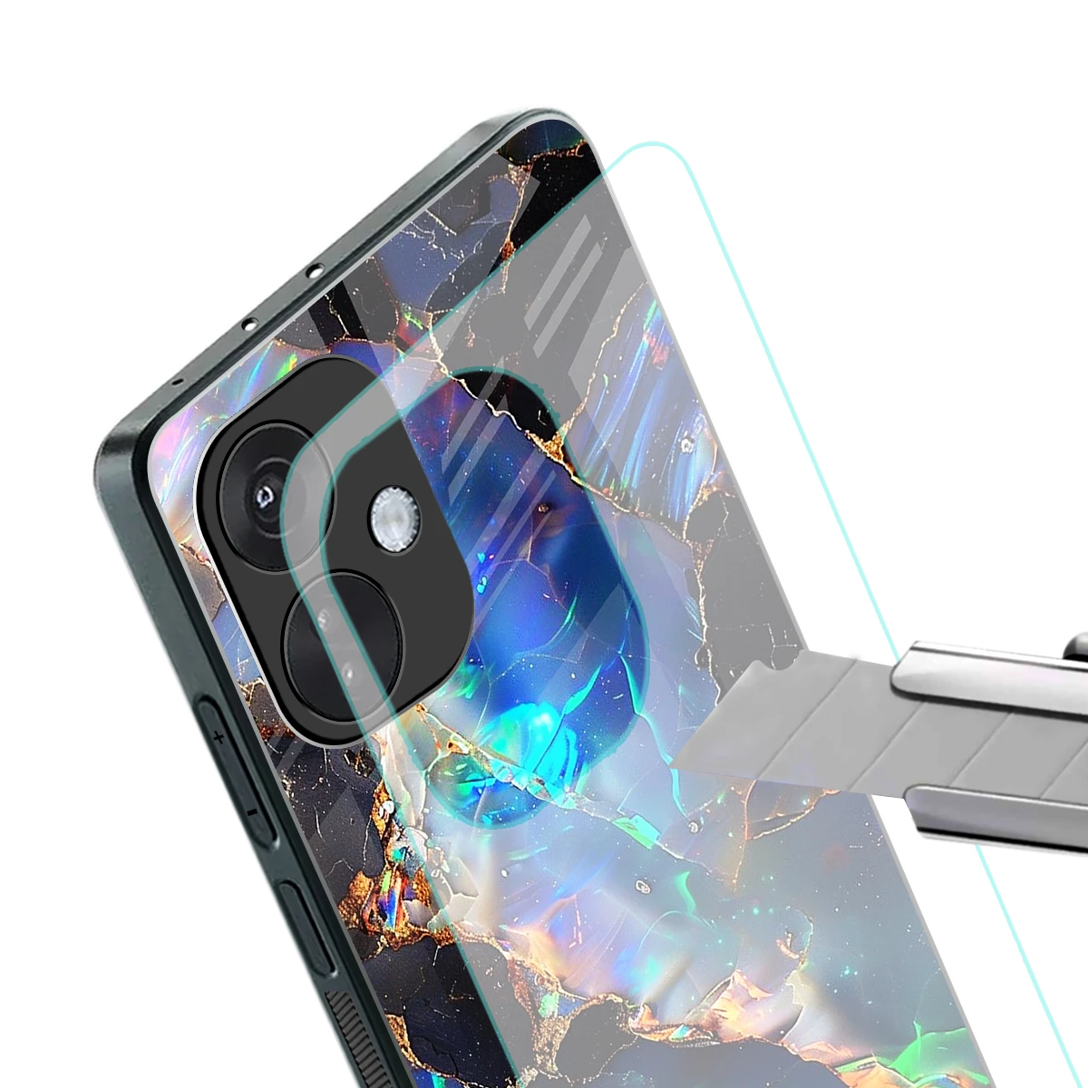 Mystic Marble stylish phone case for oneplus nord ce 3 | glossy glass and slim fit