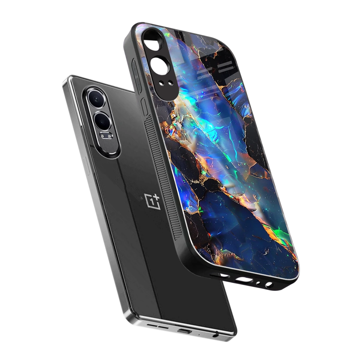 Mystic Marble sleek oneplus nord ce 4 lite cover with tempered glass back and TPU edges