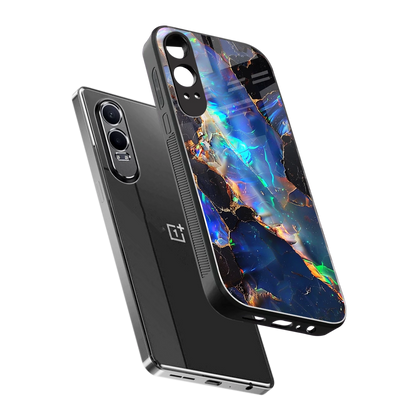 Mystic Marble sleek oneplus nord ce 4 lite cover with tempered glass back and TPU edges