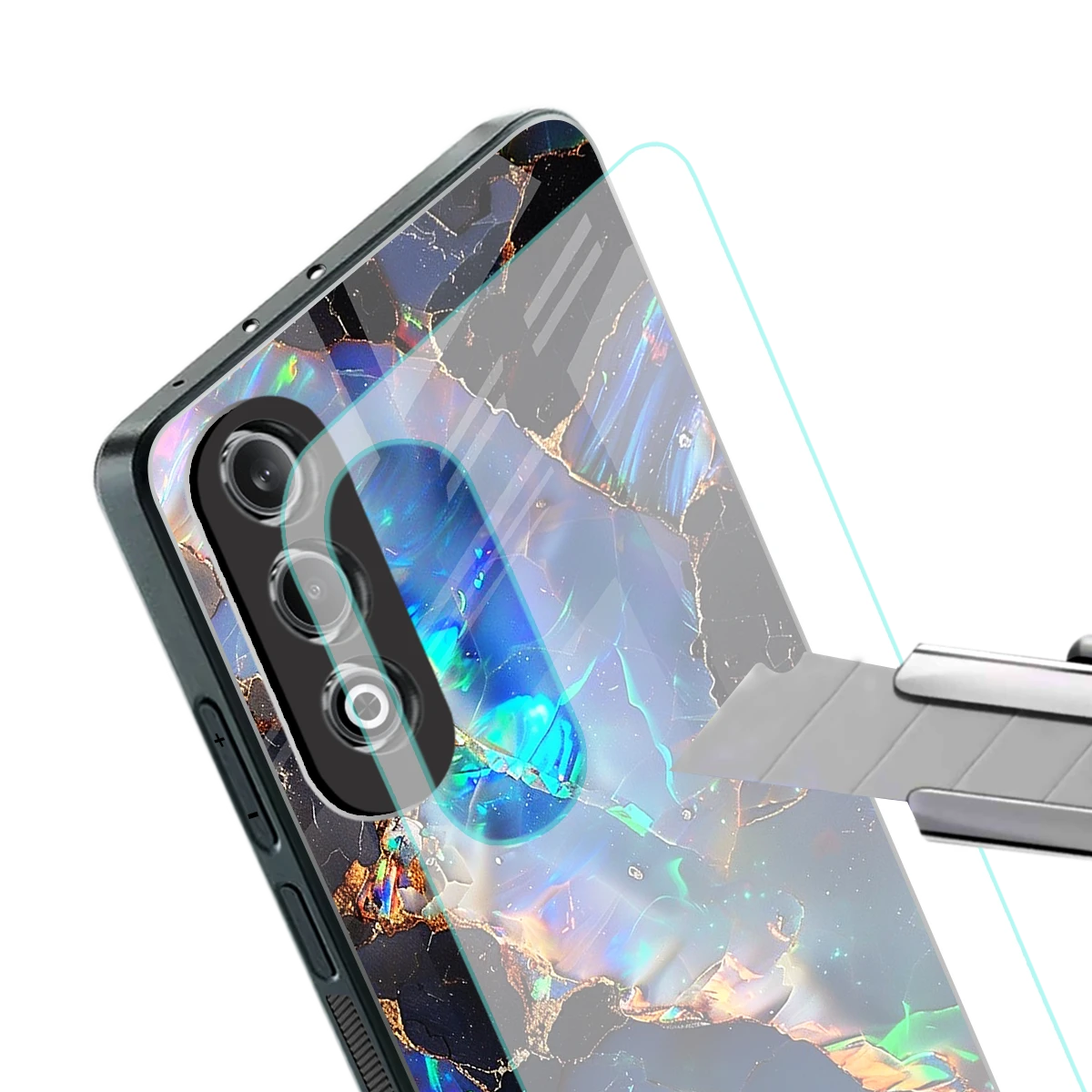 Mystic Marble stylish phone case for oneplus nord ce 4 | glossy glass and slim fit