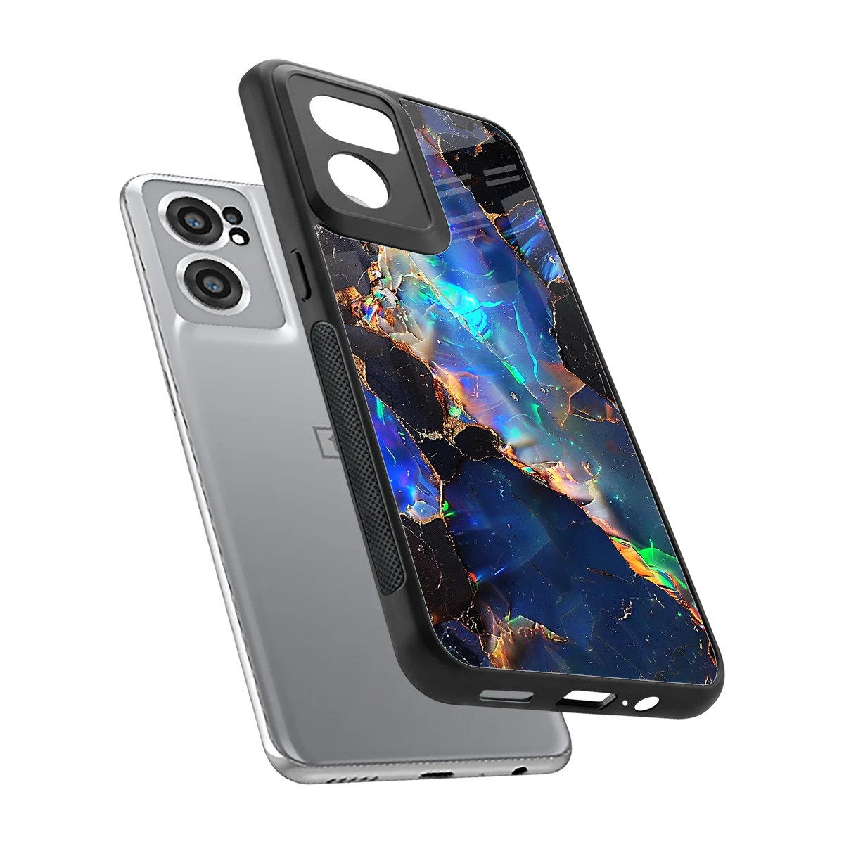 Mystic Marble sleek oneplus nord ce 2 cover with tempered glass back and TPU edges