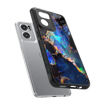 Mystic Marble sleek oneplus nord ce 2 cover with tempered glass back and TPU edges