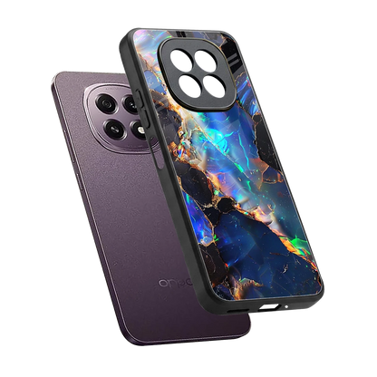 Mystic Marble sleek oppo f29 5g cover with tempered glass back and TPU edges