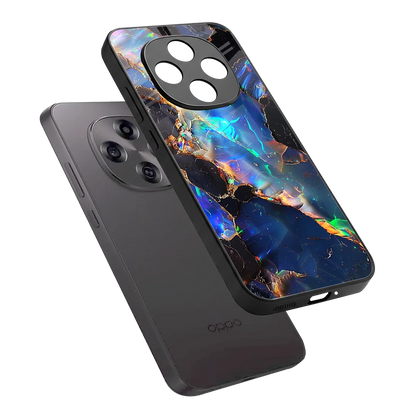 Mystic Marble sleek oppo f31 pro 5g cover with tempered glass back and TPU edges
