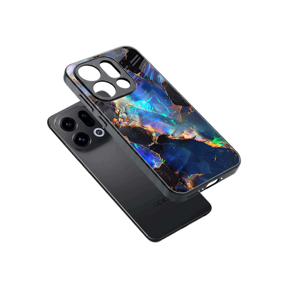 Mystic Marble sleek oppo find x9 cover with tempered glass back and TPU edges