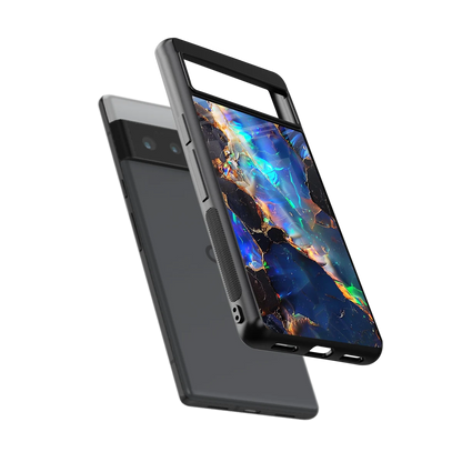 Mystic Marble sleek google pixel 6 pro cover with tempered glass back and TPU edges