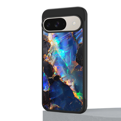 Mystic Marble google pixel 9 mobile cover | shockproof glass phone case