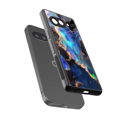 Mystic Marble sleek google pixel 10a cover with tempered glass back and TPU edges