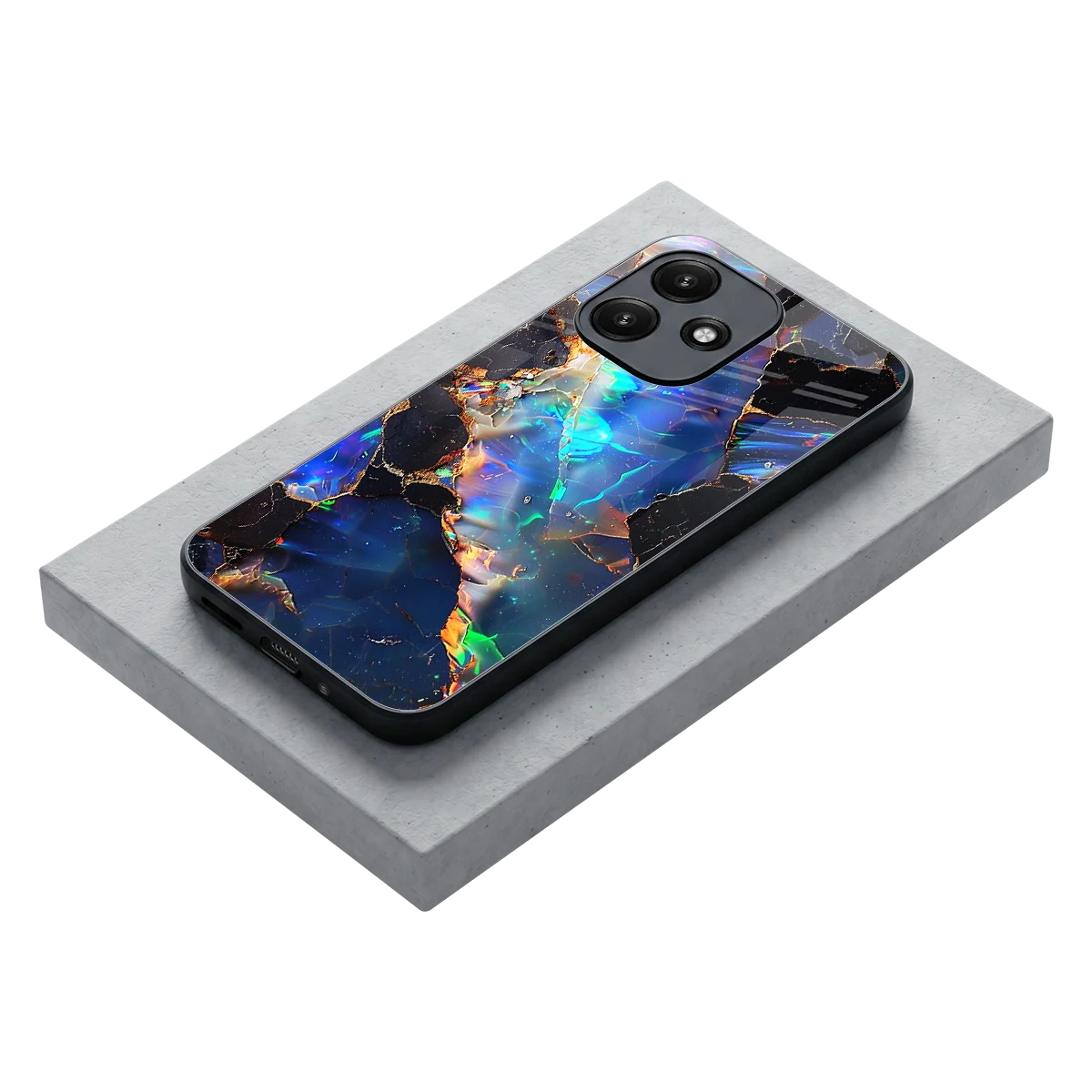 Mystic Marble stylish phone case for redmi 12 5g | glossy glass and slim fit