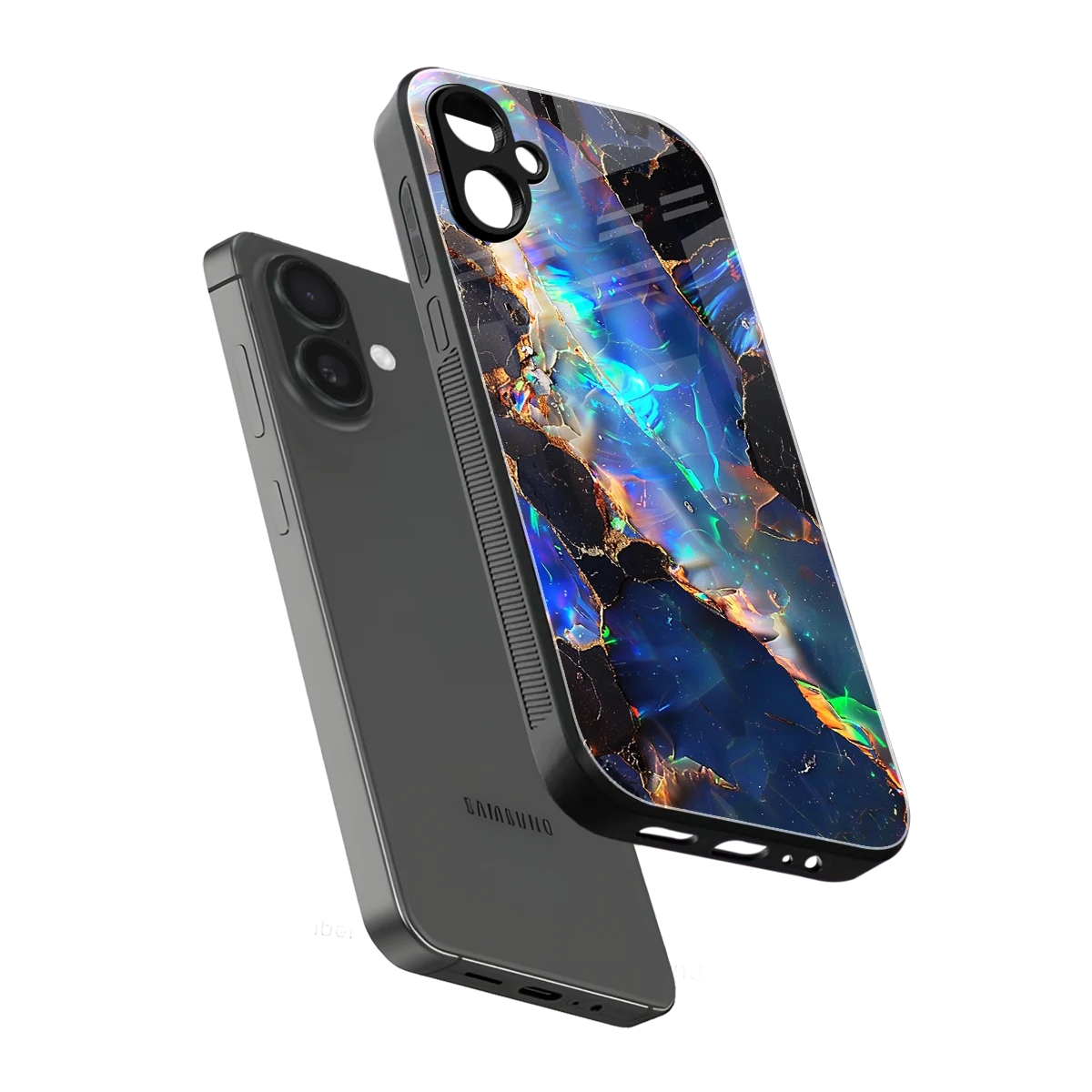 Mystic Marble sleek samsung galaxy a06 5g cover with tempered glass back and TPU edges