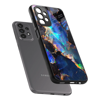 Mystic Marble sleek samsung galaxy a23 cover with tempered glass back and TPU edges