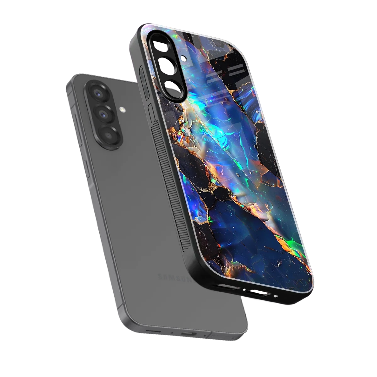 Mystic Marble sleek samsung galaxy a36 5g cover with tempered glass back and TPU edges