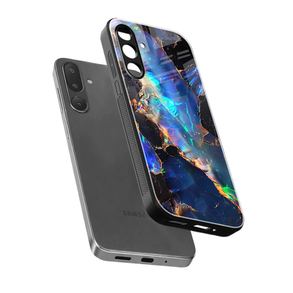 Mystic Marble sleek samsung galaxy m56 5g cover with tempered glass back and TPU edges