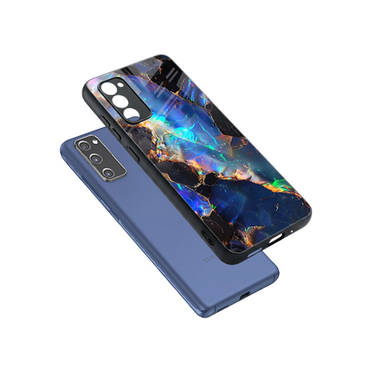Mystic Marble sleek samsung galaxy s20 fe cover with tempered glass back and TPU edges