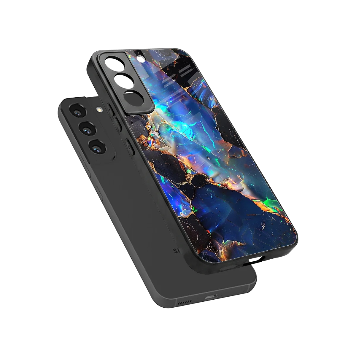 Mystic Marble sleek samsung galaxy s22 cover with tempered glass back and TPU edges