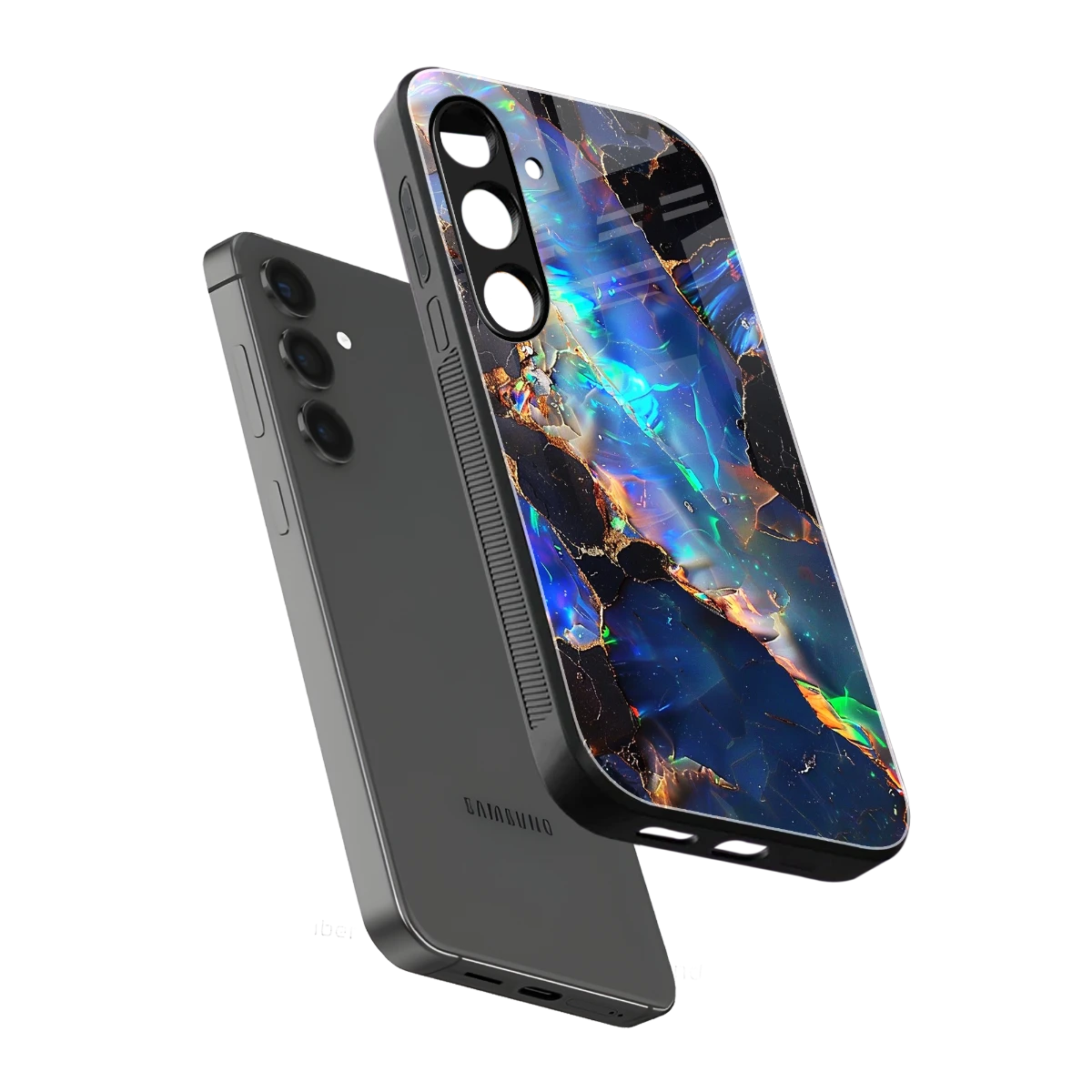 Mystic Marble sleek samsung galaxy s25 cover with tempered glass back and TPU edges