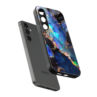 Mystic Marble sleek samsung galaxy s25 cover with tempered glass back and TPU edges