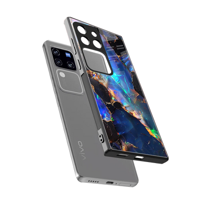 Mystic Marble sleekvivo v30 pro cover with tempered glass back and TPU edges