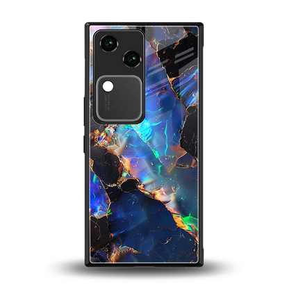 Mystic Marble back phone cover | glass case for vivo v30