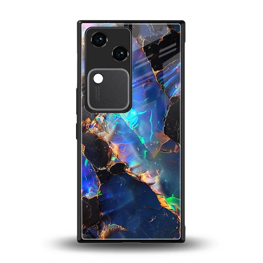 Mystic Marble back phone cover | glass case for vivo v30