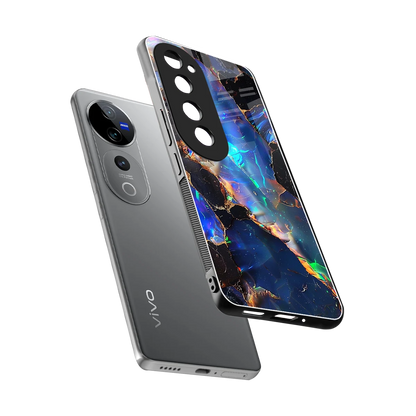 Mystic Marble sleek vivo v40 pro cover with tempered glass back and TPU edges