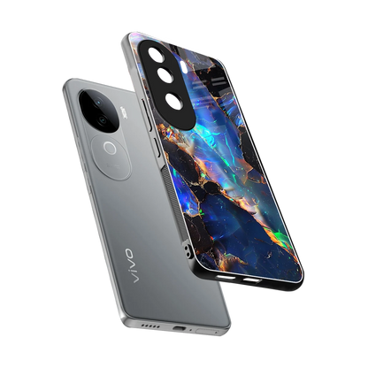 Mystic Marble sleek vivo v40e cover with tempered glass back and TPU edges