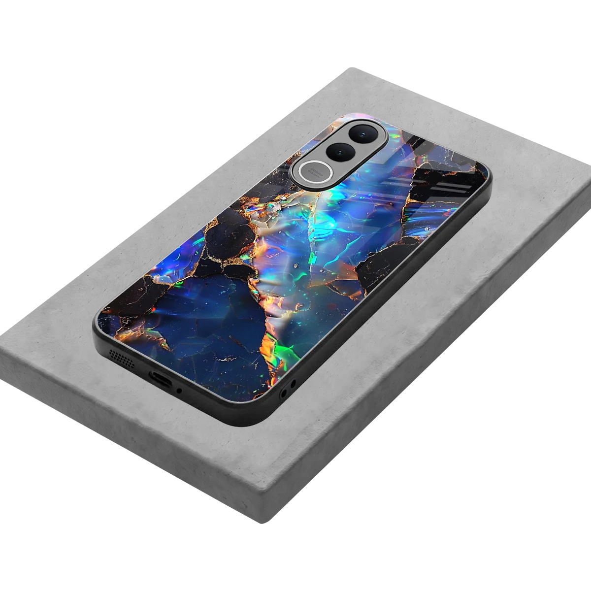 Mystic Marble stylish phone case for vivo v70 fe | glossy glass and slim fit