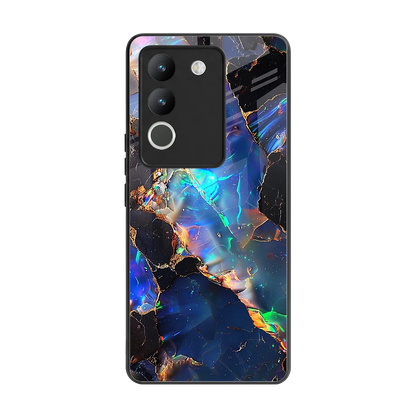 Mystic Marble back phone cover | glass case for vivo y200 5g