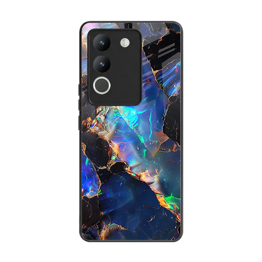 Mystic Marble back phone cover | glass case for vivo y200 5g