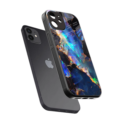 Mystic Marble sleek iphone 12 cover with tempered glass back and TPU edges