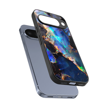 Mystic Marble sleek google pixel 10 cover with tempered glass back and TPU edges