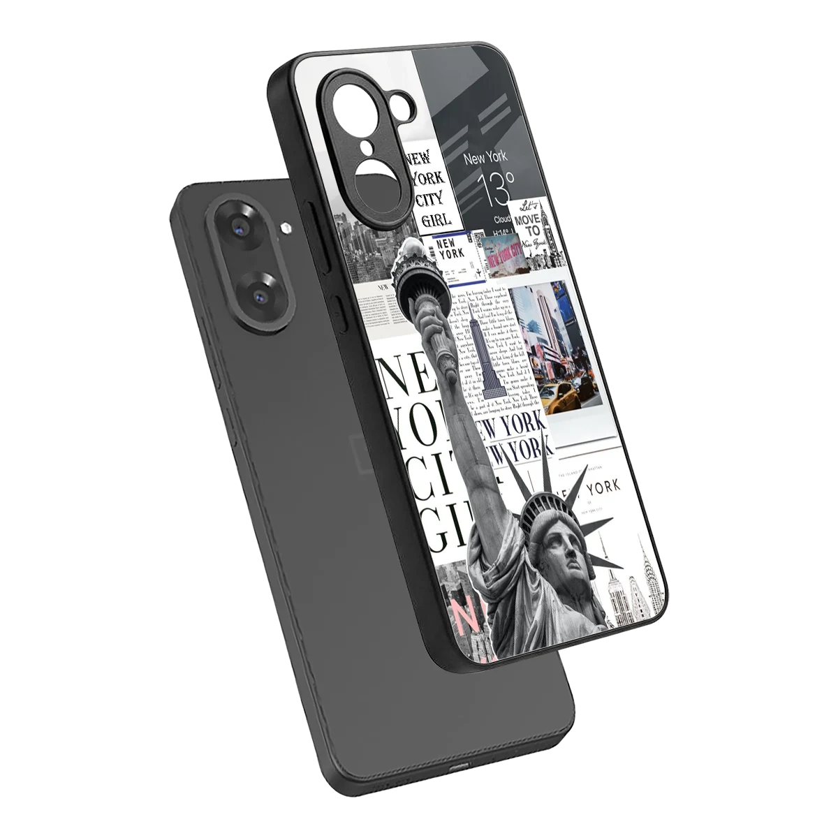 NY Dream sleek oneplus nord ce5 5g cover with tempered glass back and TPU edges