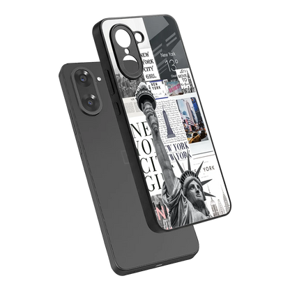 NY Dream sleek oneplus nord ce5 5g cover with tempered glass back and TPU edges